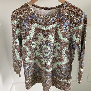 J. McLaughlin Signature Tee Paisley Print